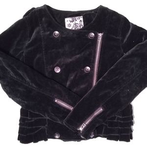 The Children's Place Velvet Moto Jacket L 10/12